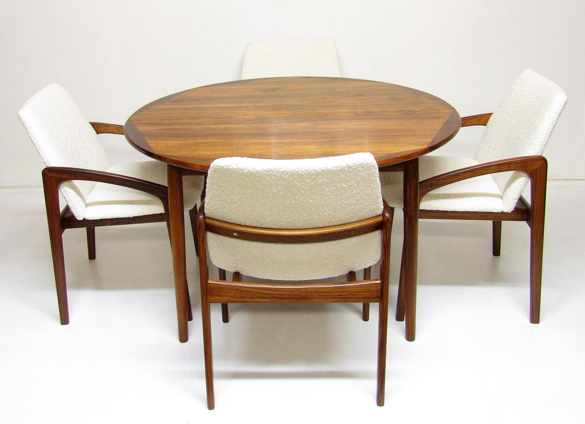 Hardwood 1960s Danish Rosewood Extending Dining Table by Georg Petersens