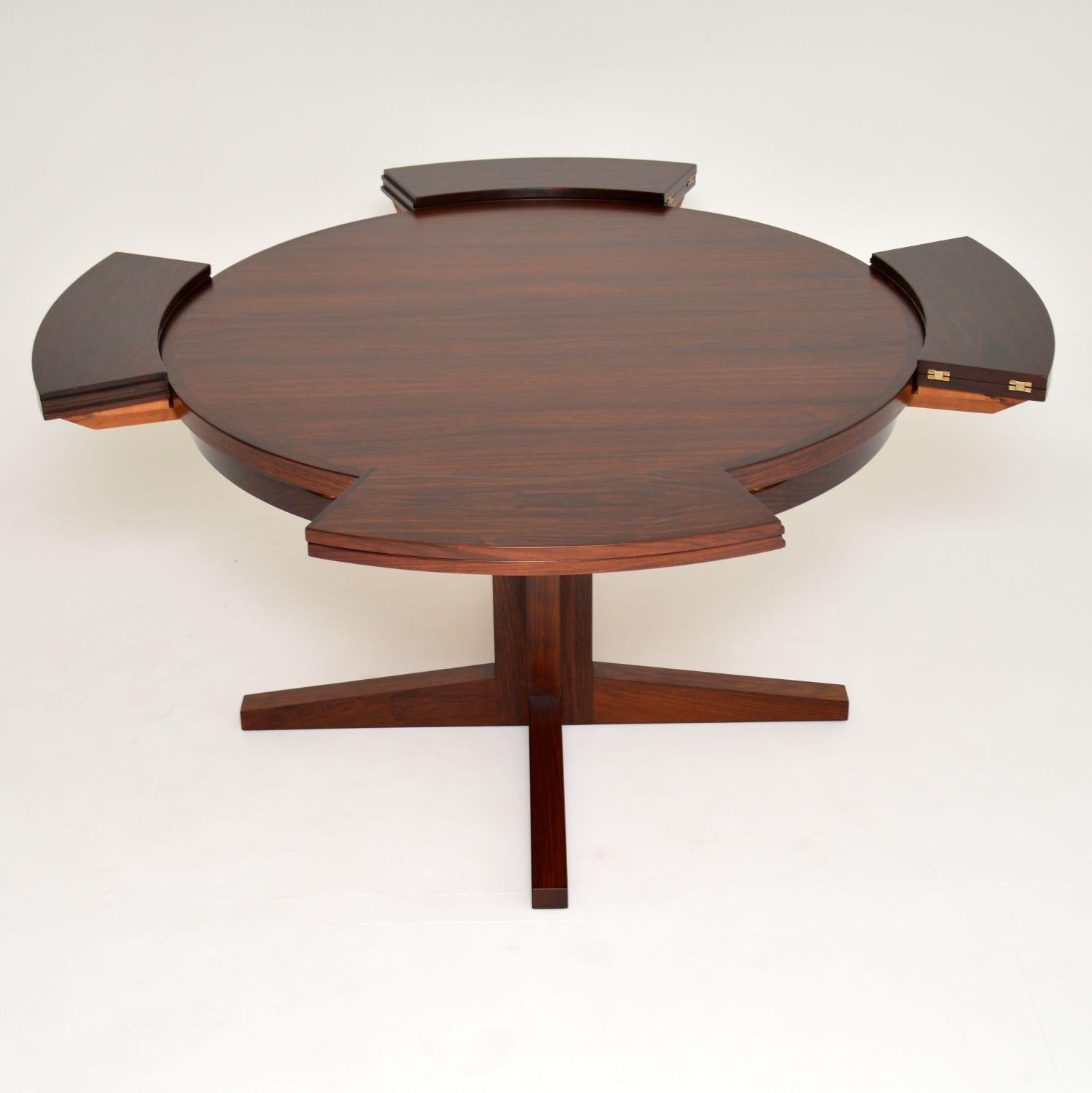 Mid-Century Modern 1960s Danish Flip Flap Lotus Dining Table by Dyrlund