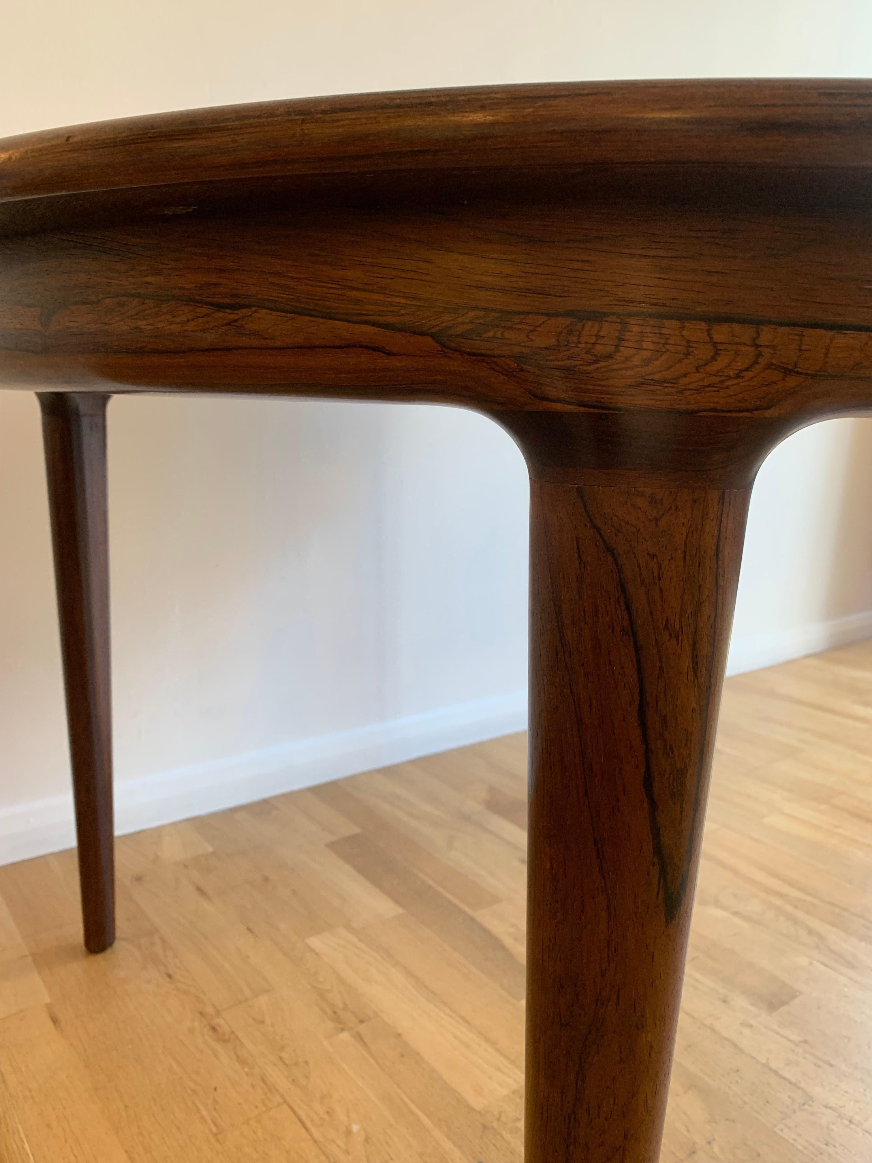 Metal 1960s Danish Rosewood Johannes Andersen Dining Table for Uldum Møbelfabrik