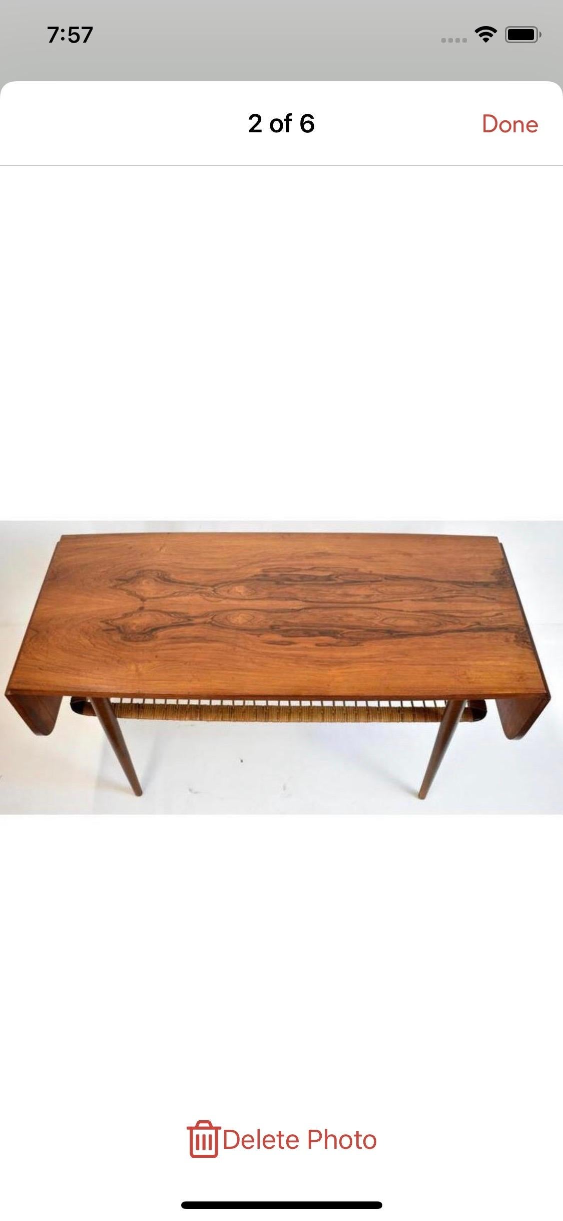 1960s Danish Rosewood Mid-Century Modern Double Leaf Coffee Table For Sale 1