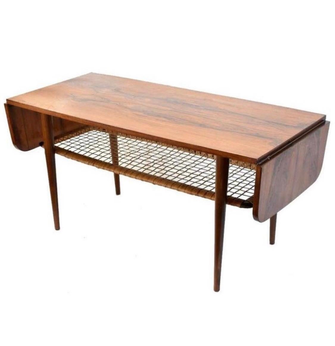 1960s Danish Rosewood Mid-Century Modern Double Leaf Coffee Table For Sale 3