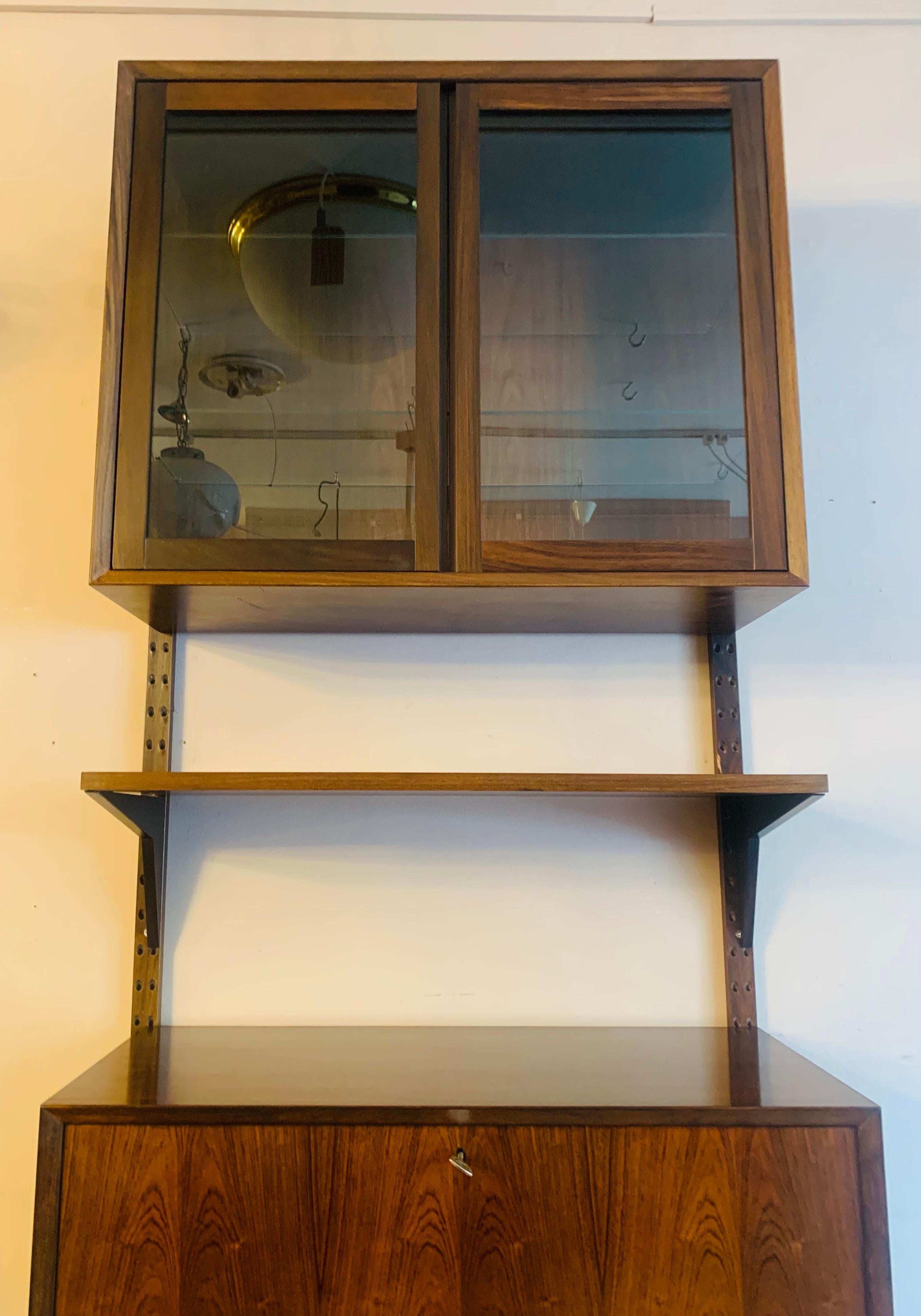 1960s Danish Rosewood Veneer Wall Unit Bookcase by Poul Cadovius for Cado 1