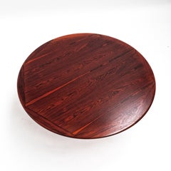 1960s Danish Round Coffee Table with Beveled Edge