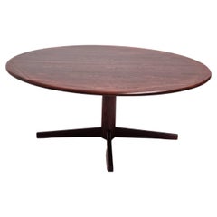 1960s Danish Round Coffee Table with Beveled Edge