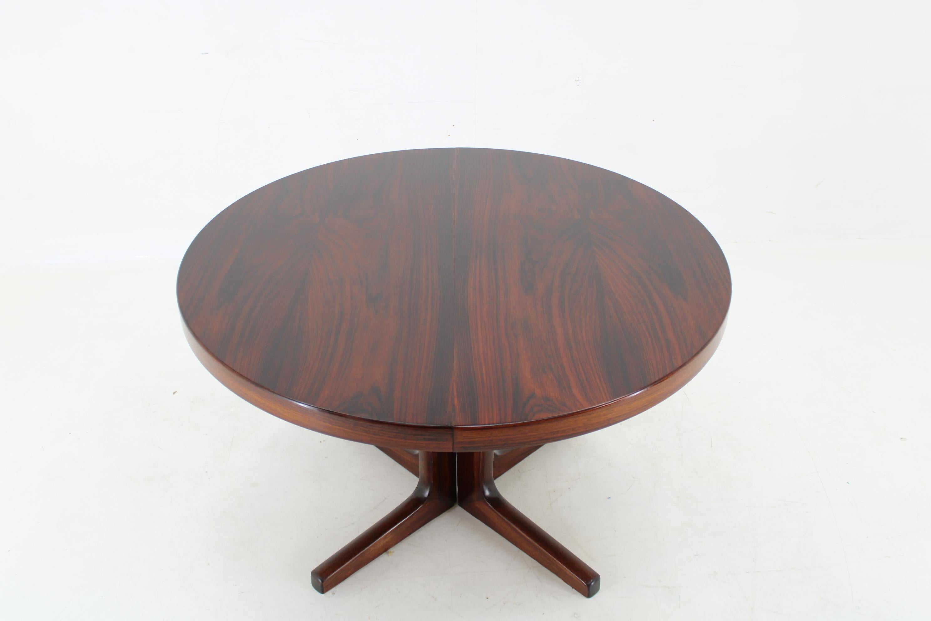 20th Century 1960s Danish Round Wooden Extendable Table