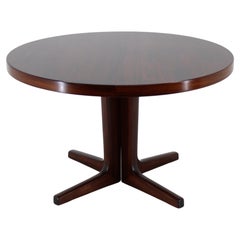 1960s Danish Round Wooden Extendable Table