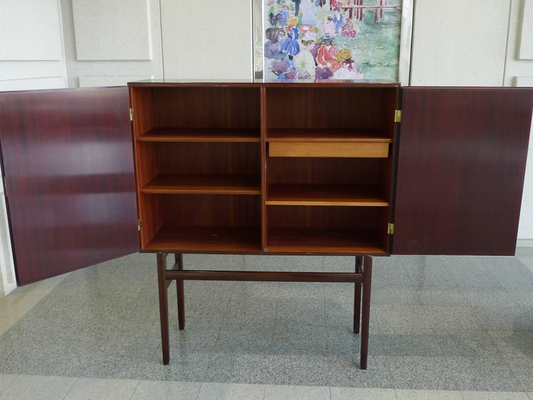 1960s Danish Rungstedlund Mahogany Highboard by Ole Wanscher for Poul Jeppesen For Sale 1