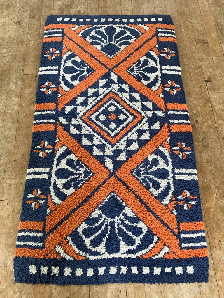1960s Danish Rya Throw Rug For Sale at 1stDibs