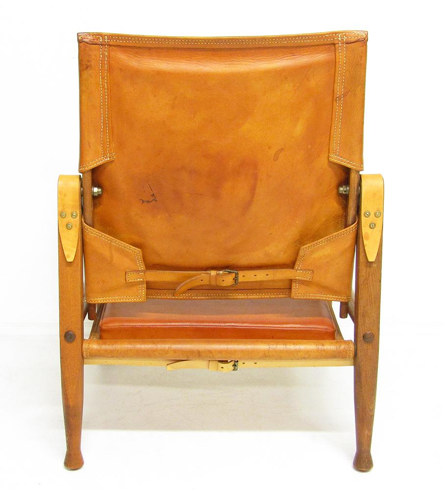 20th Century 1960s Danish Safari Chair in Tan Leather and Ash by Kaare Klint