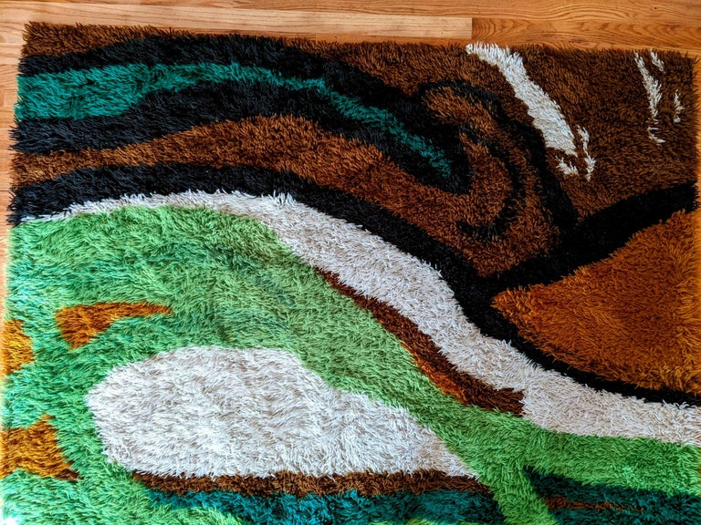 1960s Danish Scandinavian RYA Rug For Sale at 1stDibs