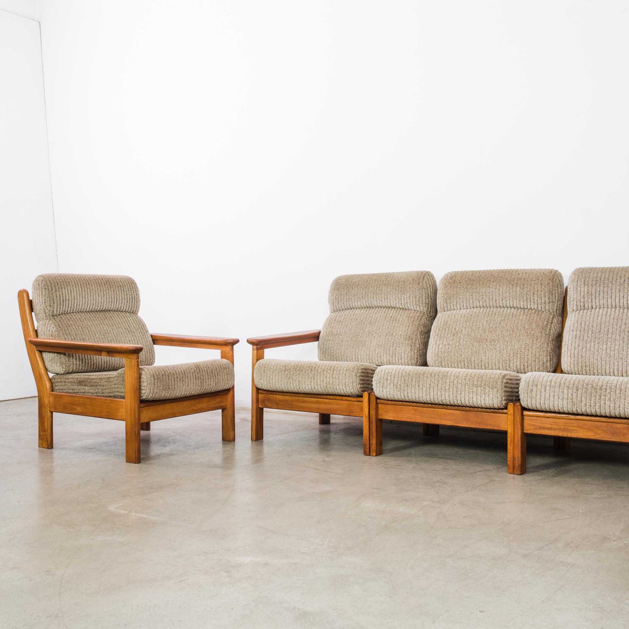 20th Century 1960s Danish Set of Two Sofas and Armchair