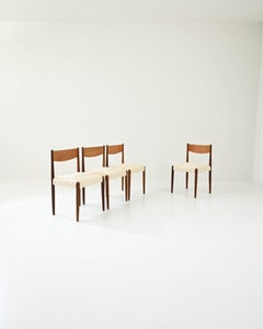 1960s Danish Set of Wooden Upholstered Dining Chairs by Poul Volther