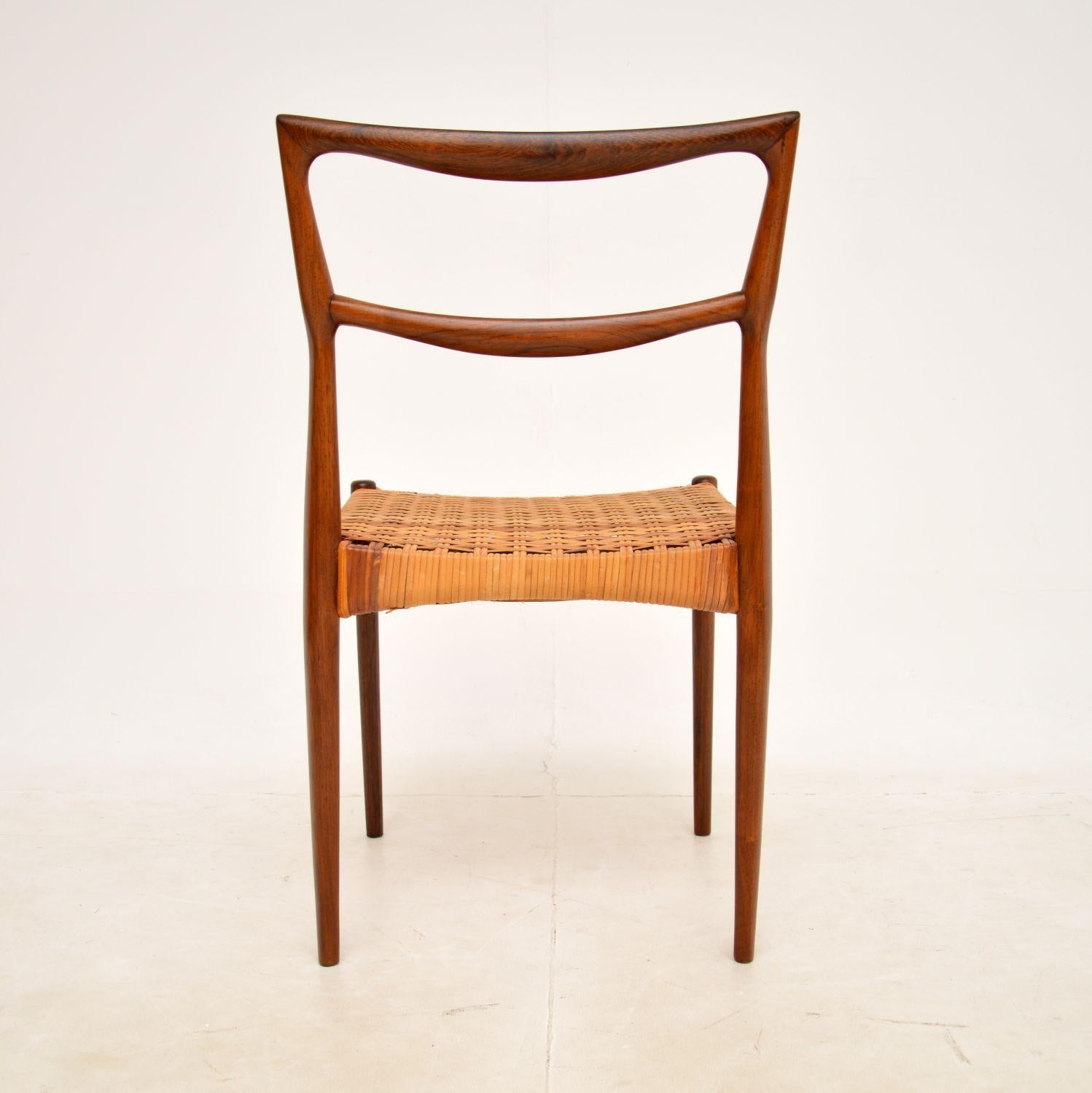Rattan 1960s Danish Side Chair by N.A Jorgensen