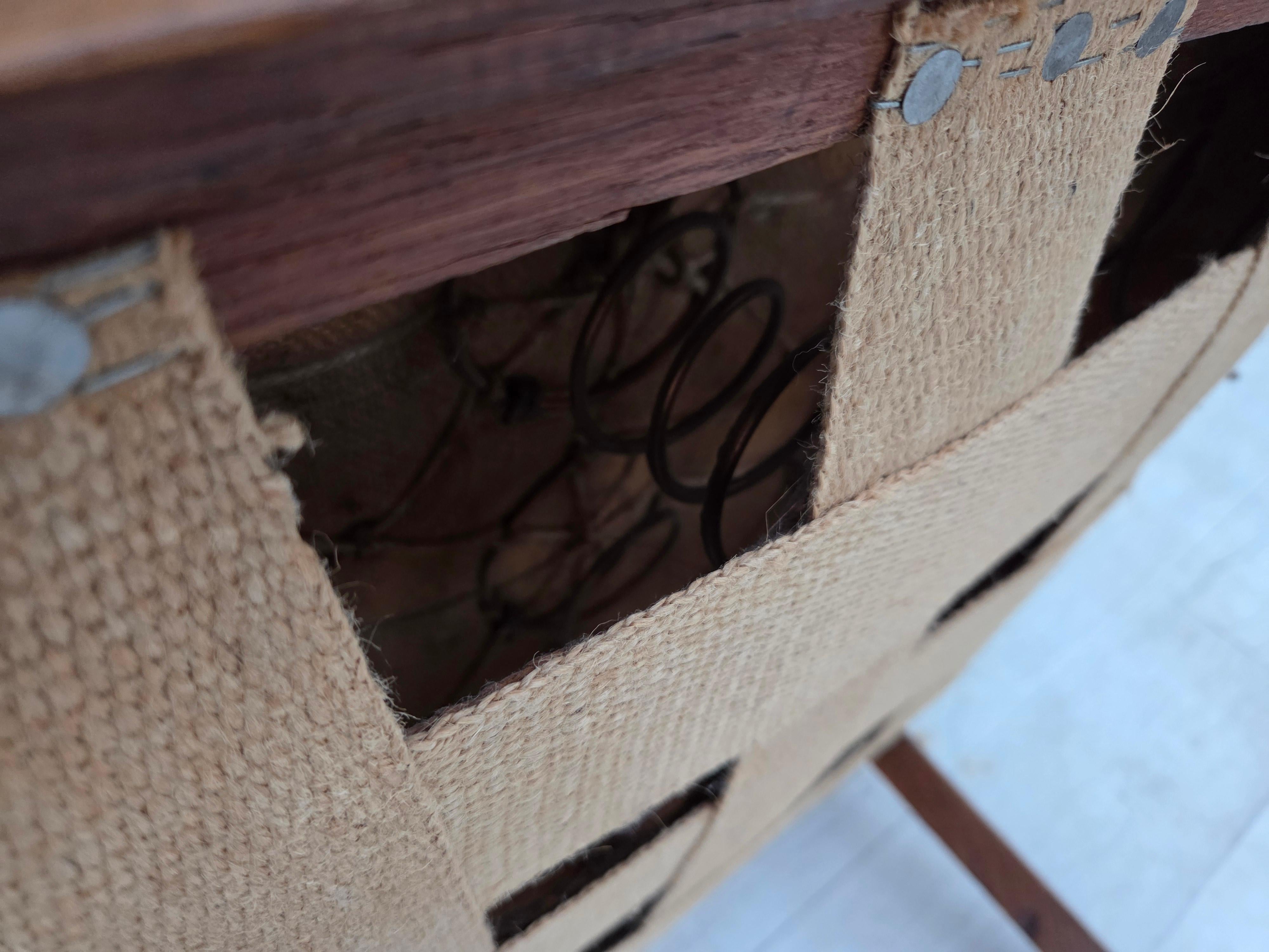 Años 60, sillón danés auxiliar/infantil, terciopelo verde claro para muebles, madera de roble. en venta 12