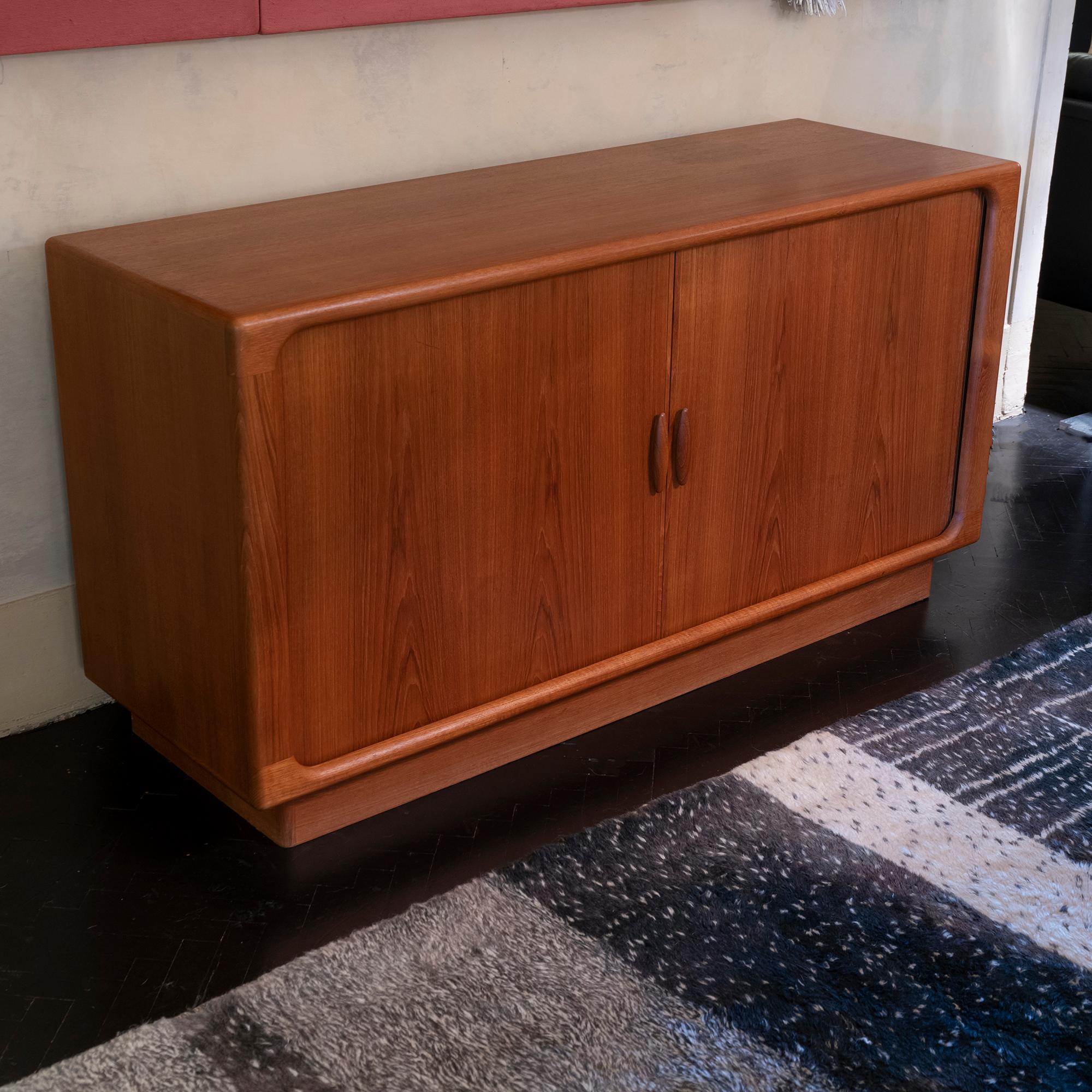 1960s Danish Sideboard by Dyrlund, Teak Organic Tambour Doors 4