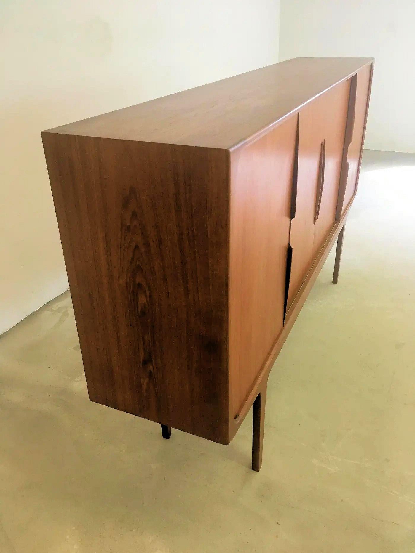 Scandinavian Modern 1960s Danish Sideboard in Teak with Integrated Bar Section For Sale