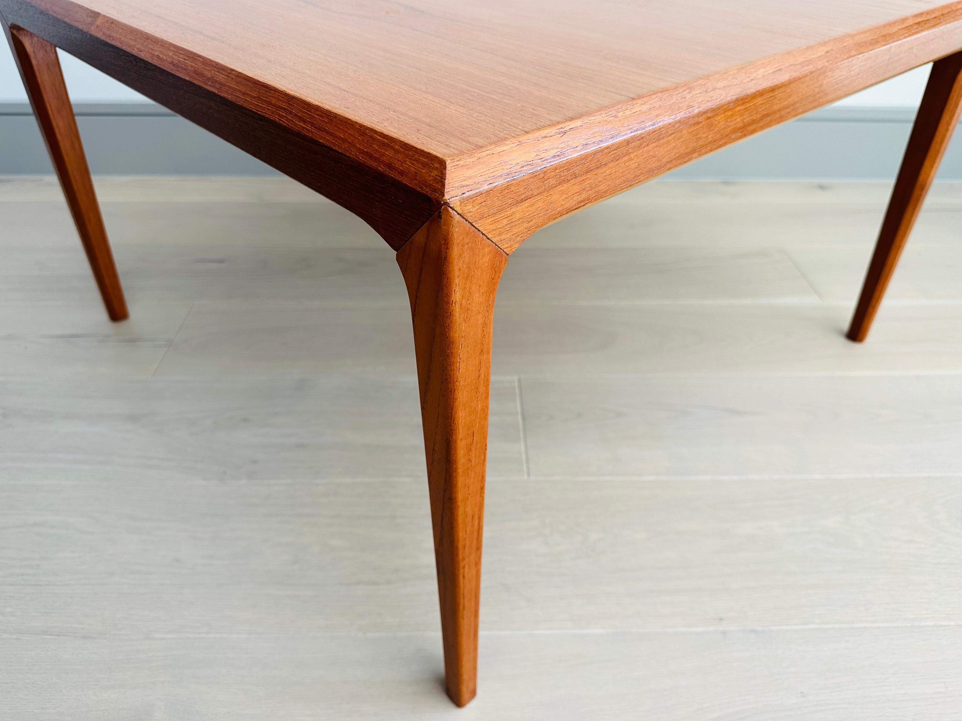 1960s Danish Silkeborg Furniture Square Teak Coffee Table by Johannes Andersen For Sale 3