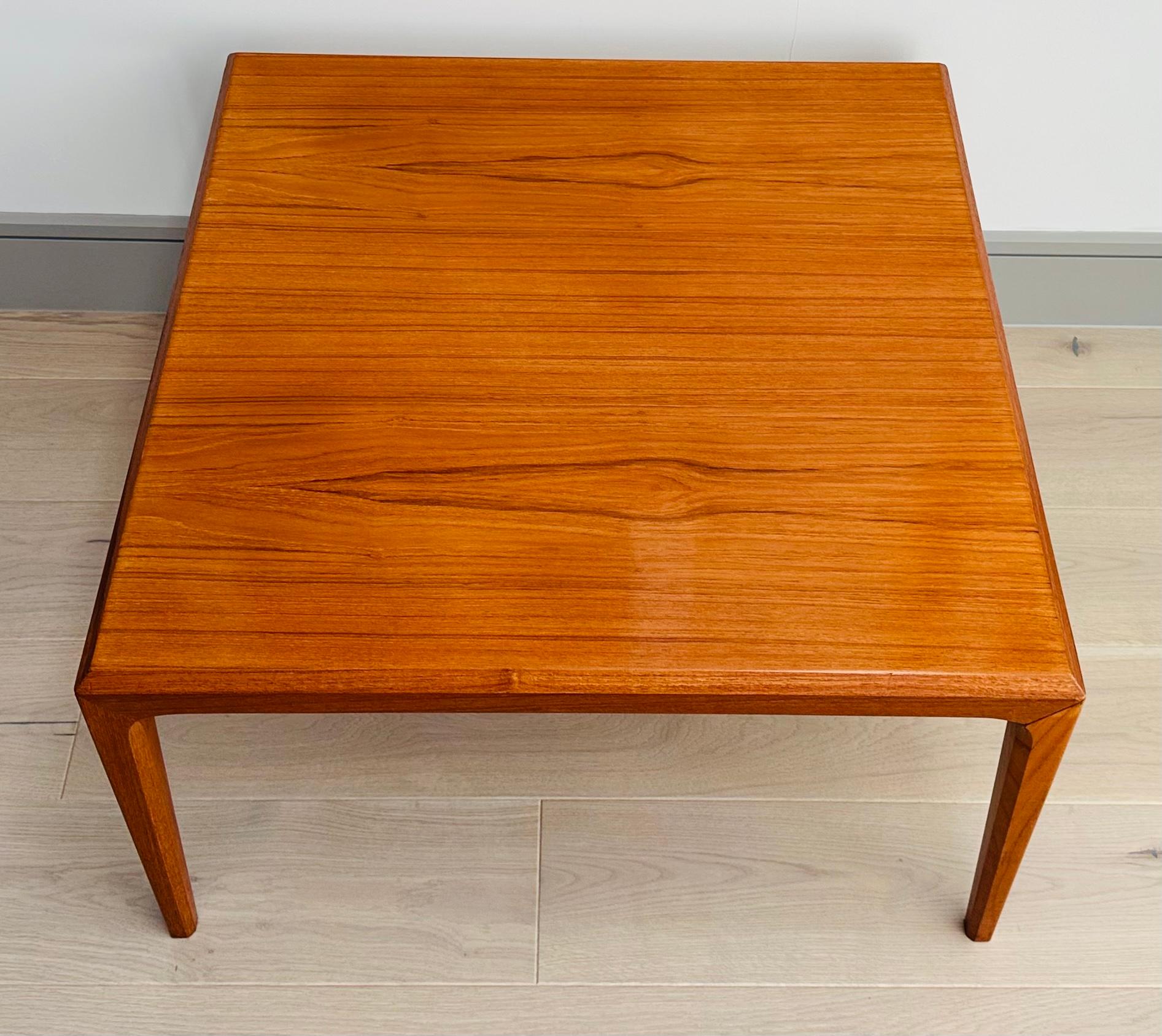20th Century 1960s Danish Silkeborg Furniture Square Teak Coffee Table by Johannes Andersen For Sale