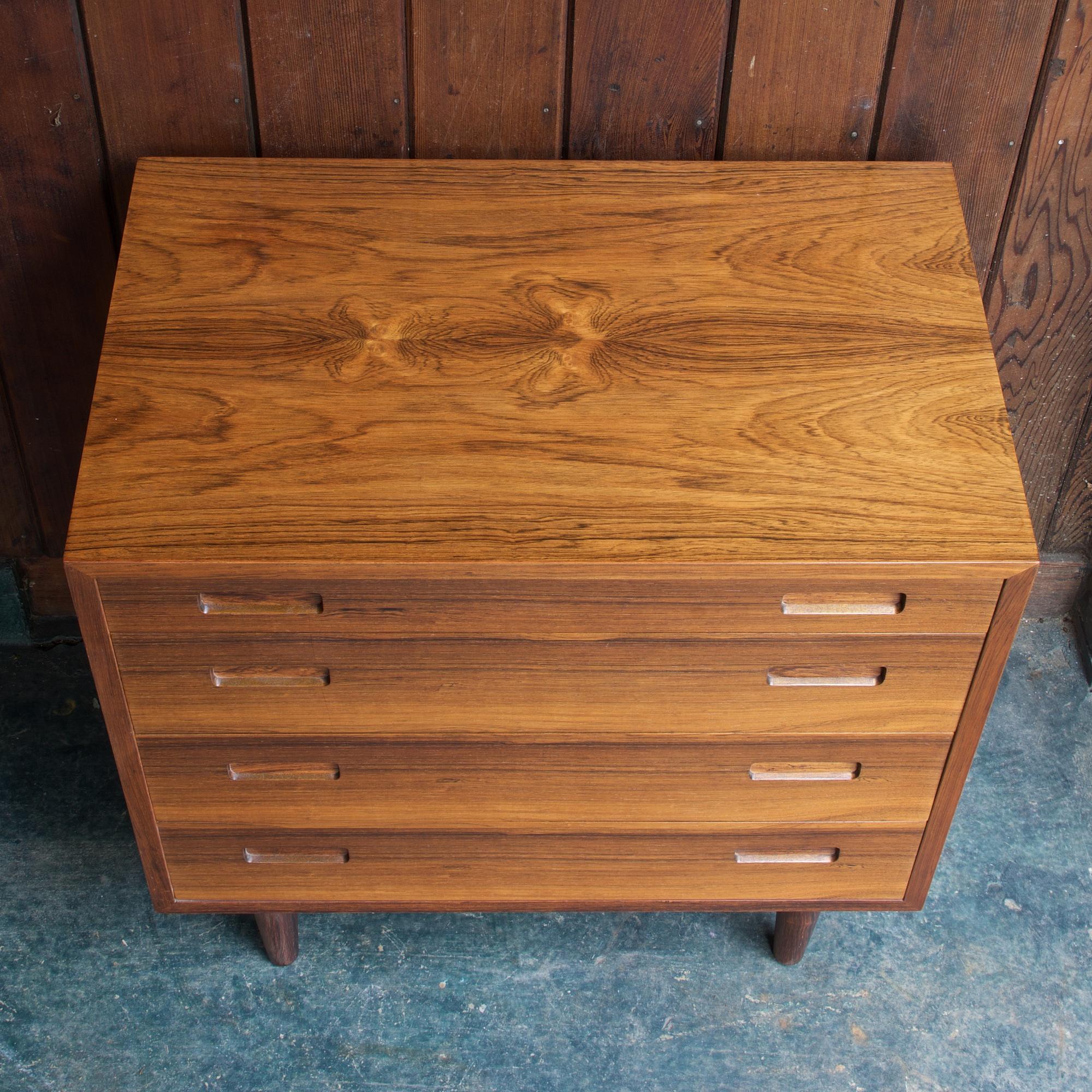 Scandinavian Modern 1960s Danish Small Dresser Cabinet Console Table Brazilian Rosewood Mid-Century