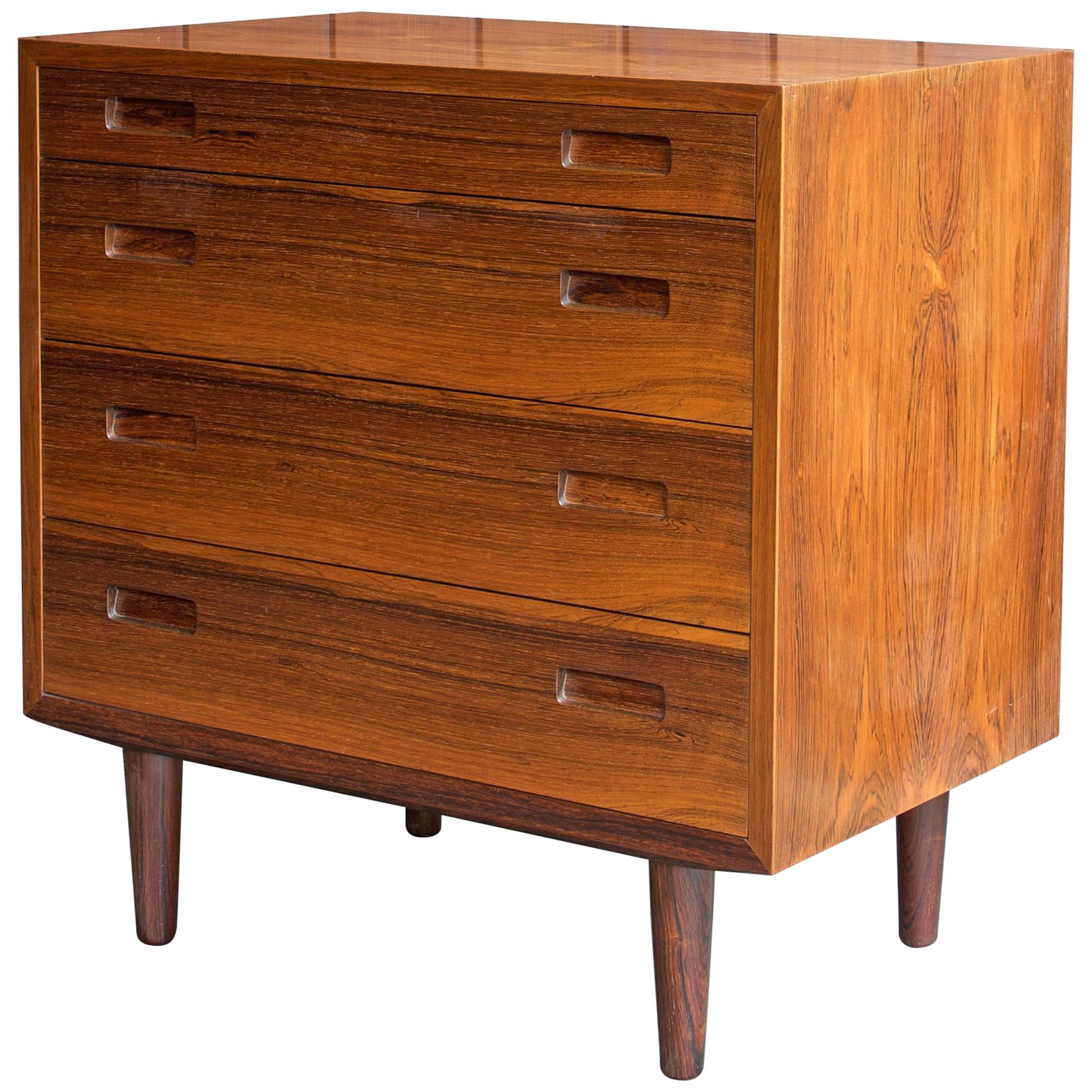 1960s Danish Small Dresser Cabinet Console Table Brazilian Rosewood Mid-Century