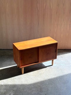 1960s Danish Small-Scale Credenza in Teak with Solid Oak Legs