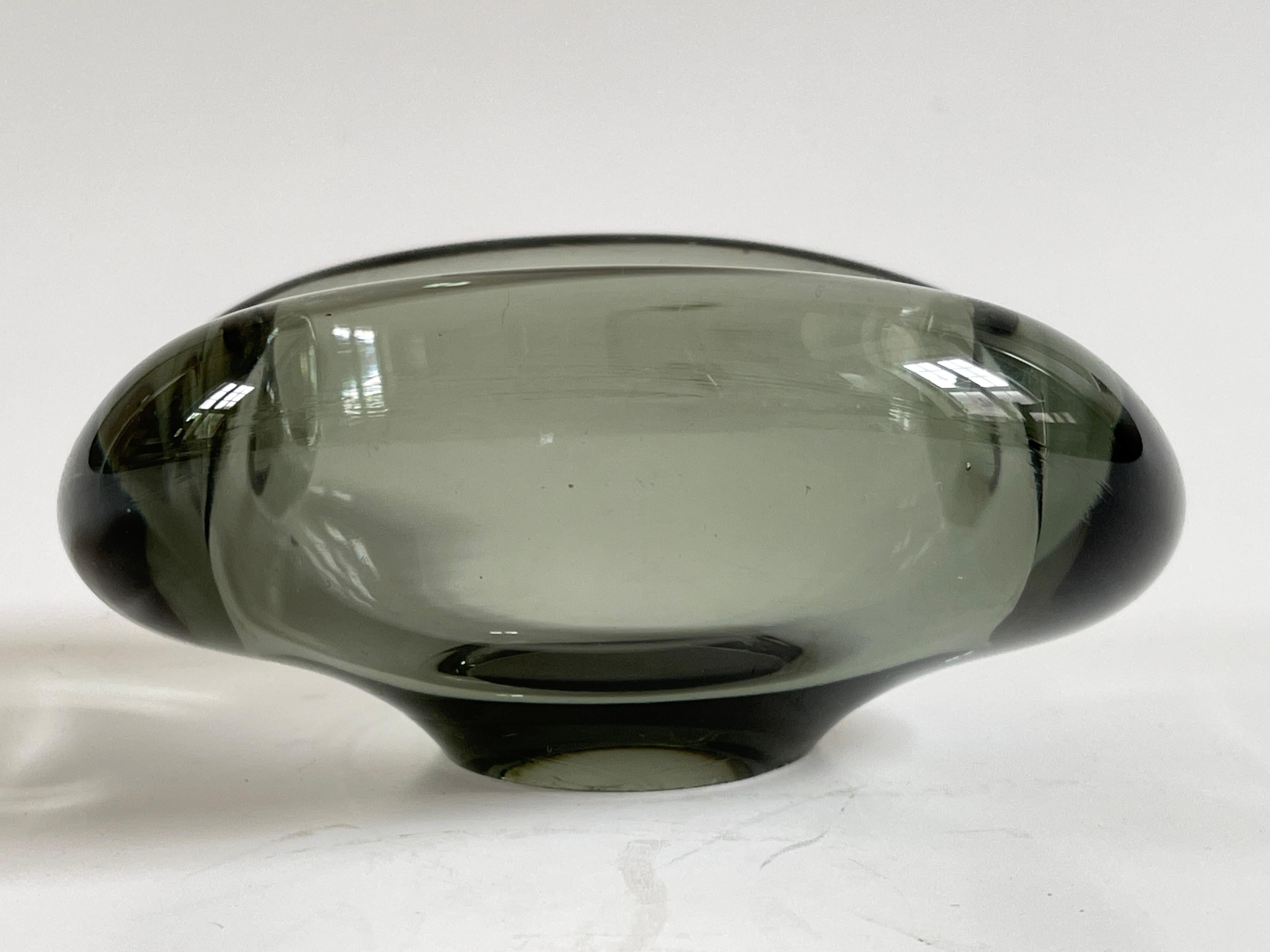 1960’s Danish Smoke Glass Bowl by Per Lutken for Holmegaard In Good Condition For Sale In New York, NY