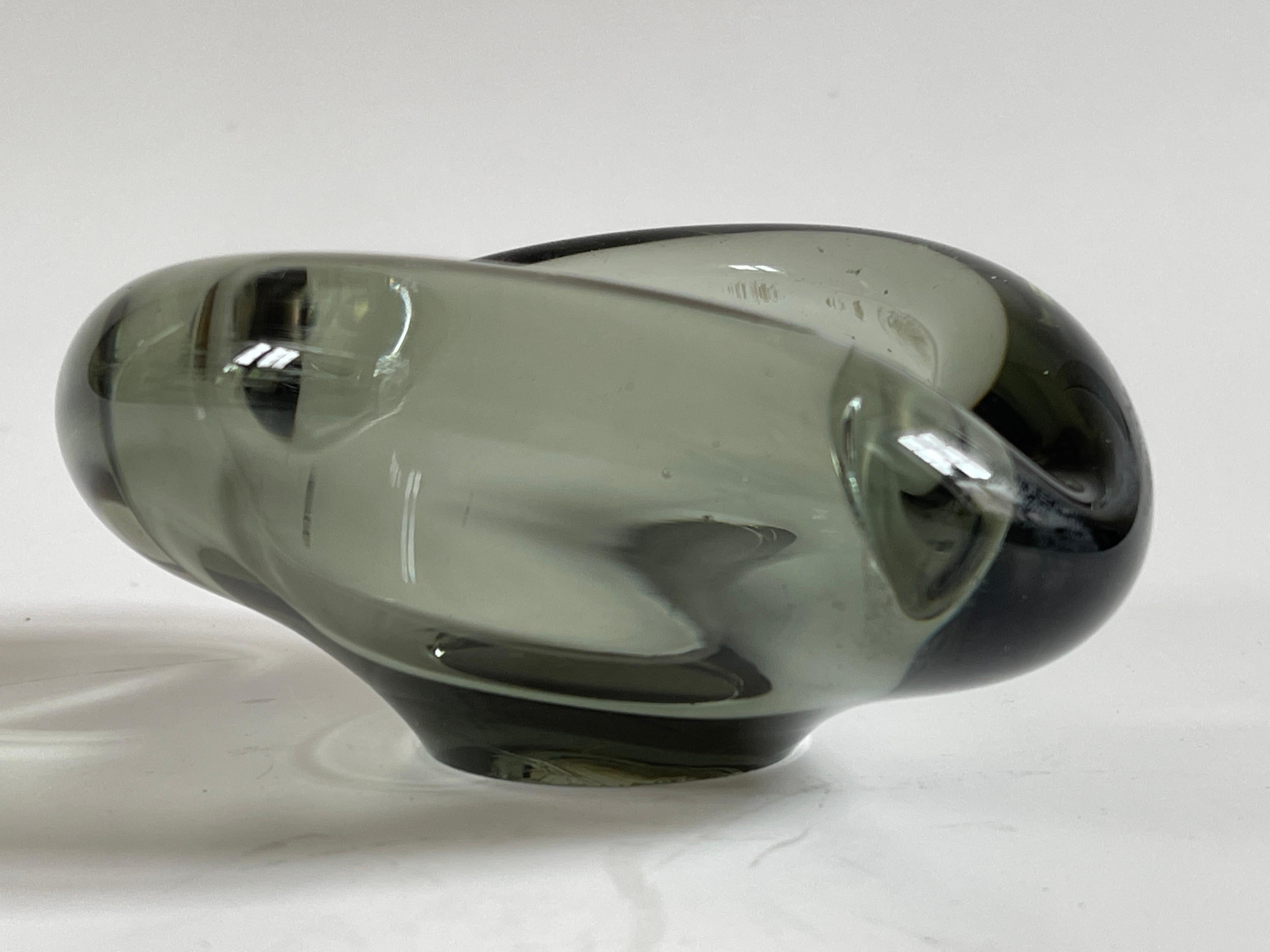 Blown Glass 1960’s Danish Smoke Glass Bowl by Per Lutken for Holmegaard For Sale