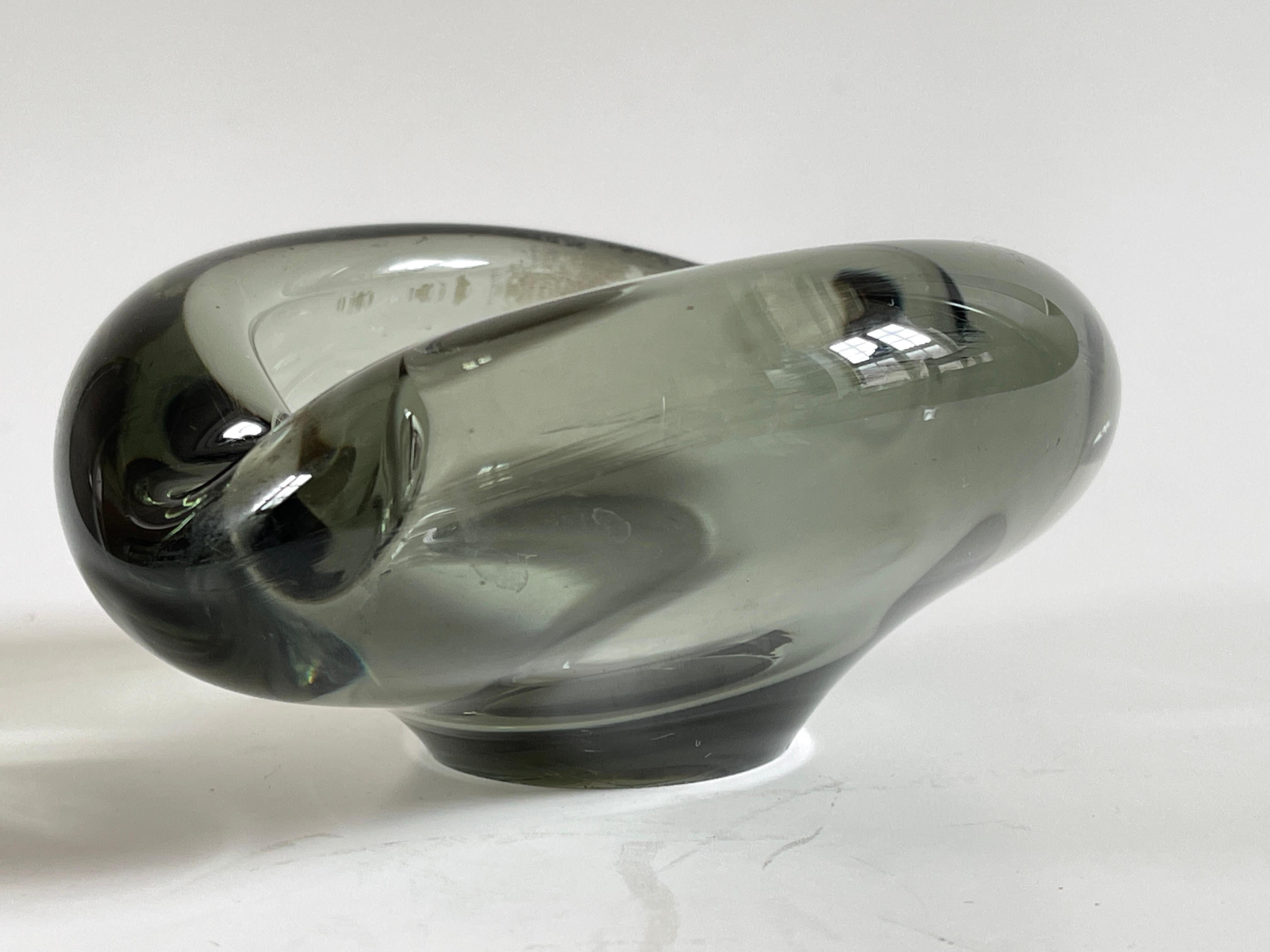 1960’s Danish Smoke Glass Bowl by Per Lutken for Holmegaard For Sale 1