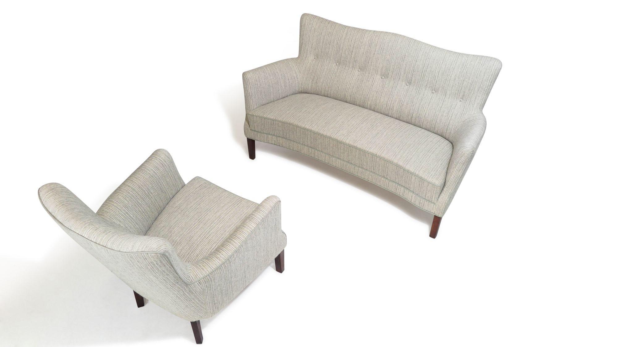 Scandinavian Modern 1960's Danish Sofa and Lounge Chair Set