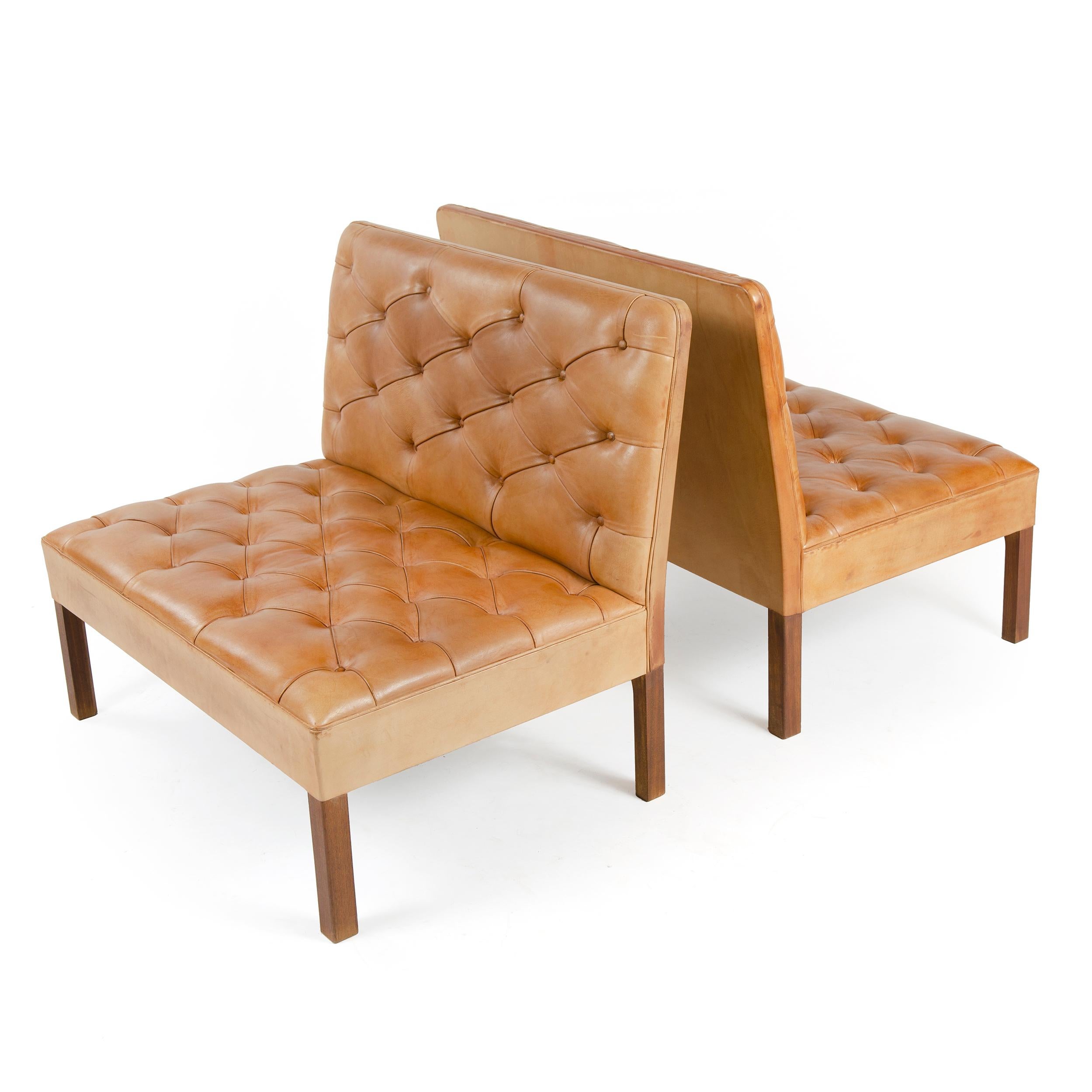 Mid-20th Century 1960s Danish Sofa and Ottoman by Kaare Klint for Rud Rasmussen