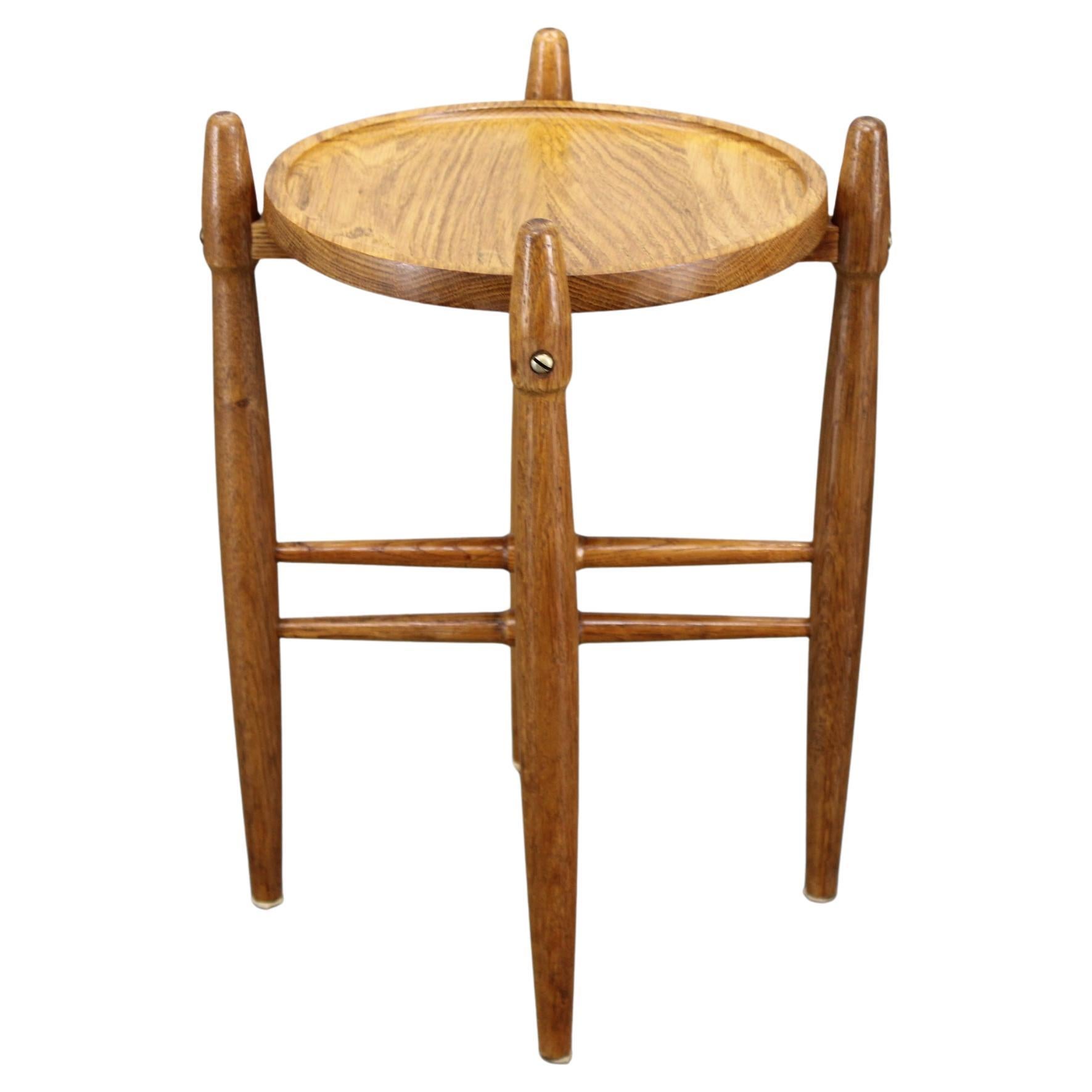 1960s Danish Solid Oak Side Table by Arne Basse for Knabstrup For Sale