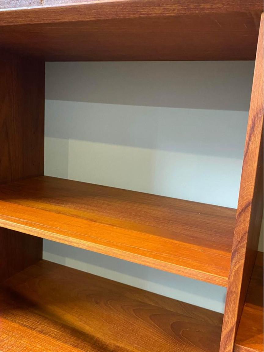 Mid-Century Modern 1960s Danish Solid Teak Bookcase  Display Cabinet by Peter Hvidt