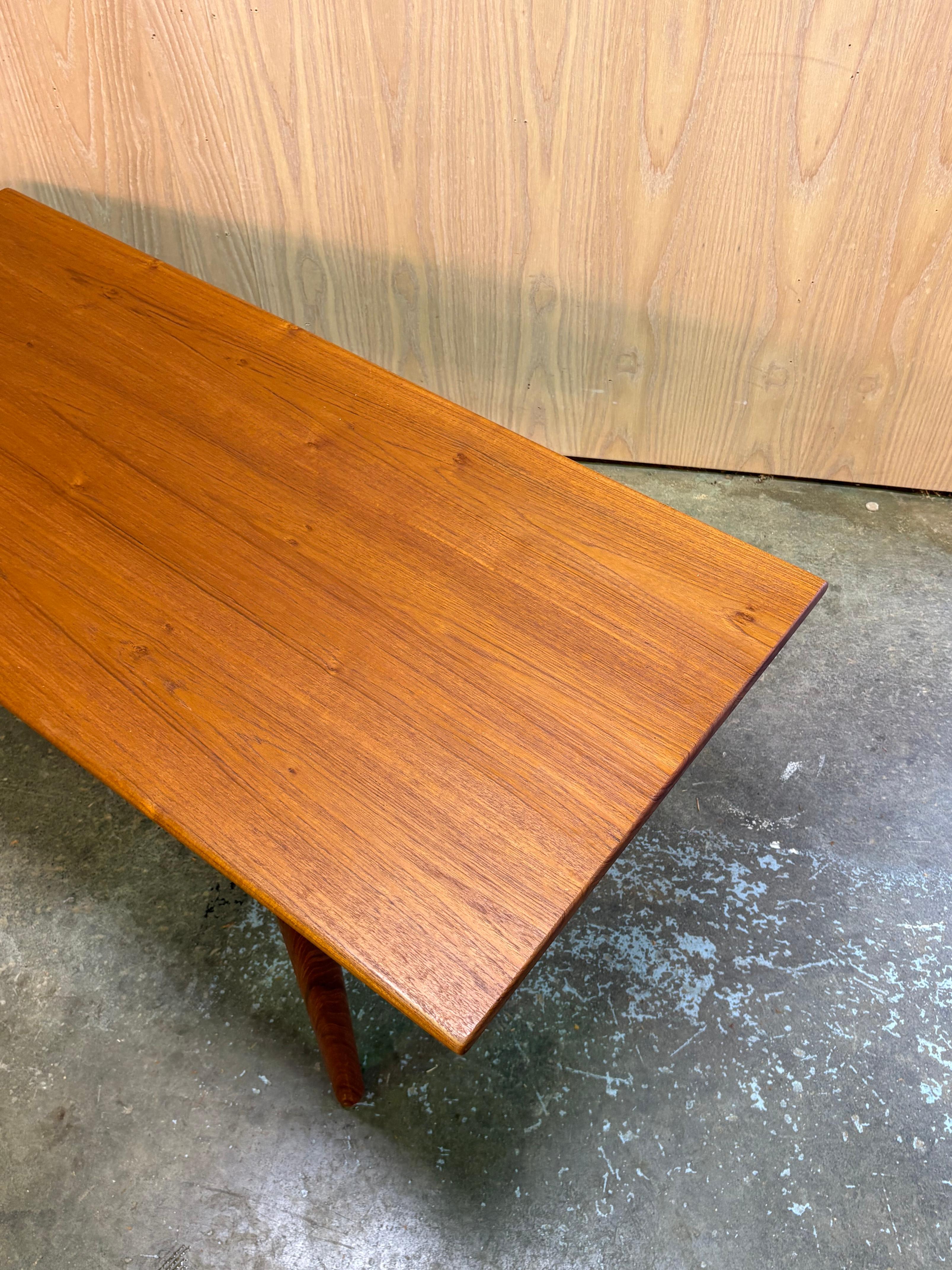 1960s Danish Solid Teak Coffee Table by Hans Wegner In Excellent Condition For Sale In Victoria, BC