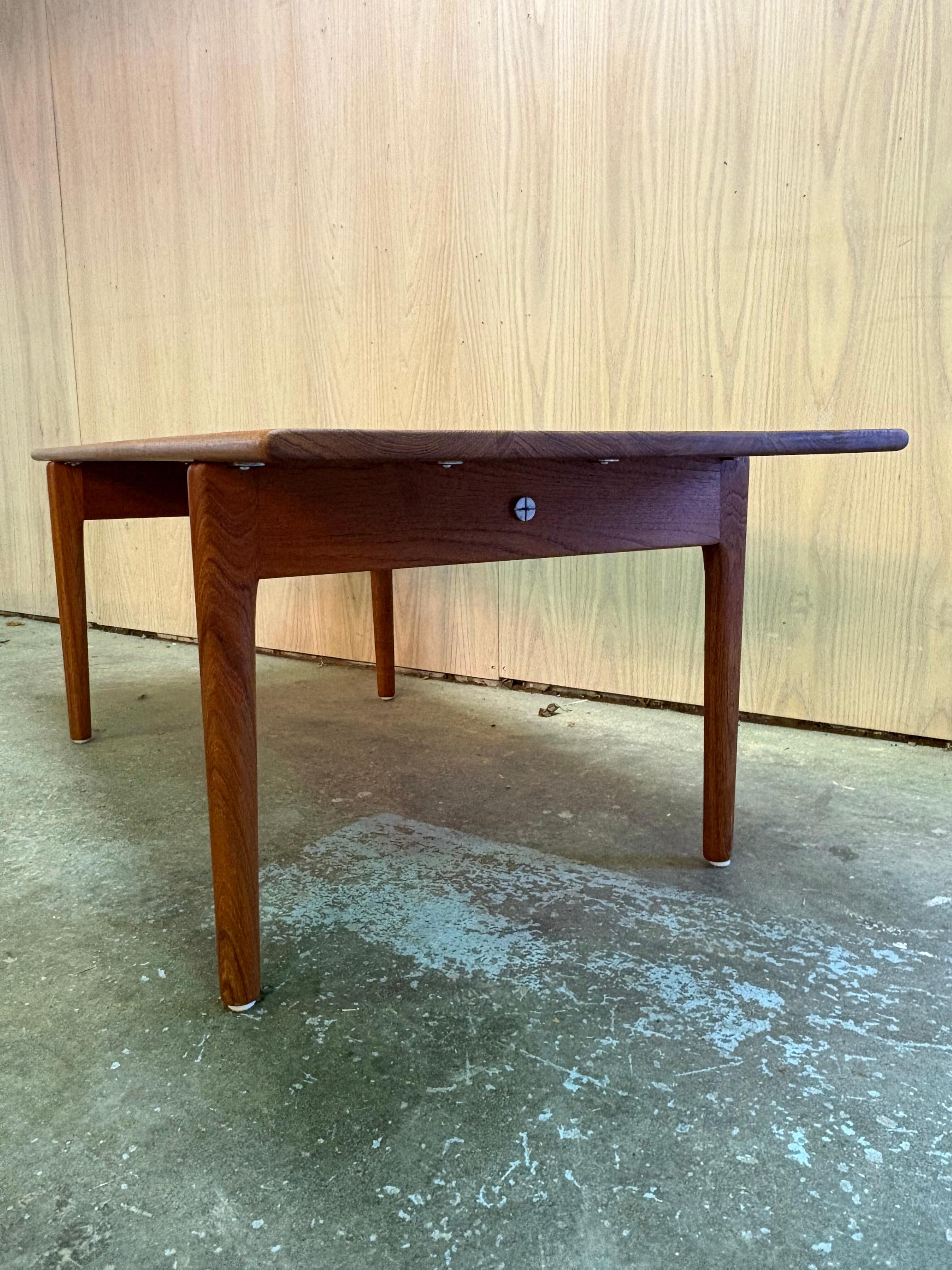 1960s Danish Solid Teak Coffee Table by Hans Wegner For Sale 2