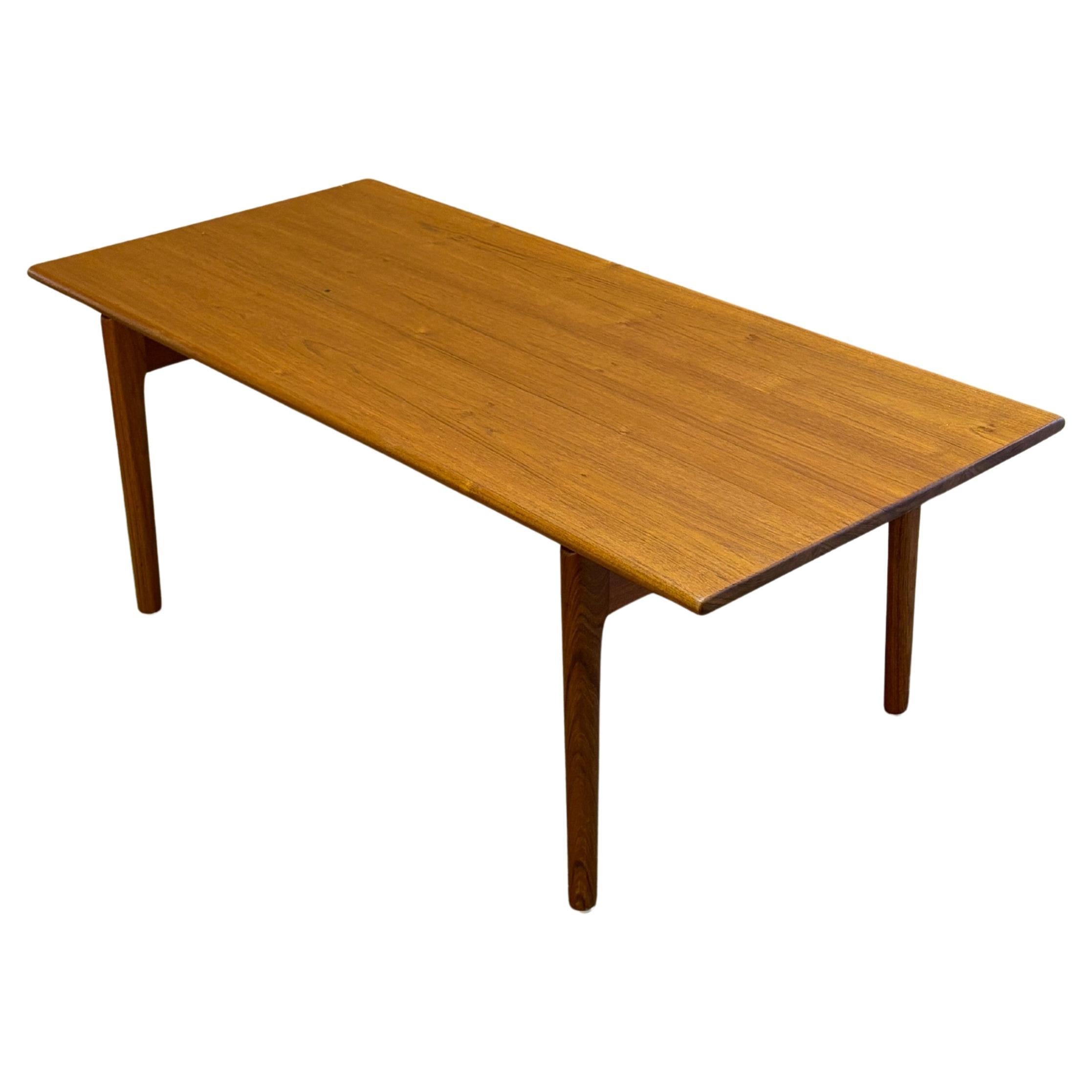1960s Danish Solid Teak Coffee Table by Hans Wegner For Sale