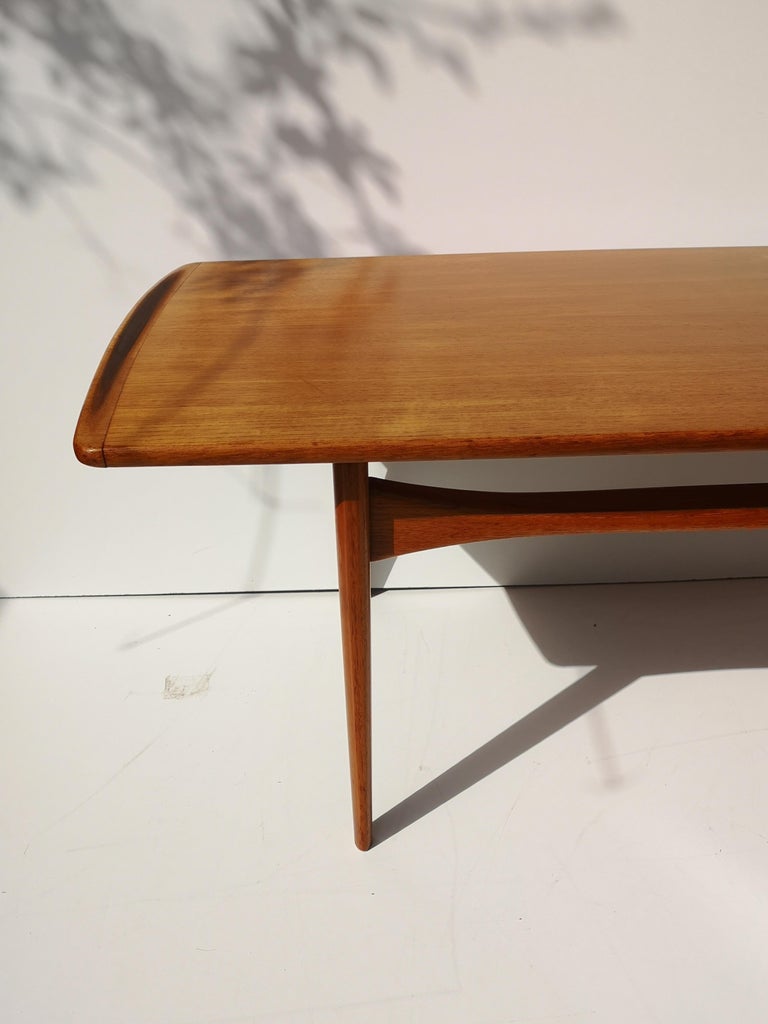 1960s Danish Solid Teak Coffee Table by KindtLarsen for France and Son For Sale at 1stdibs