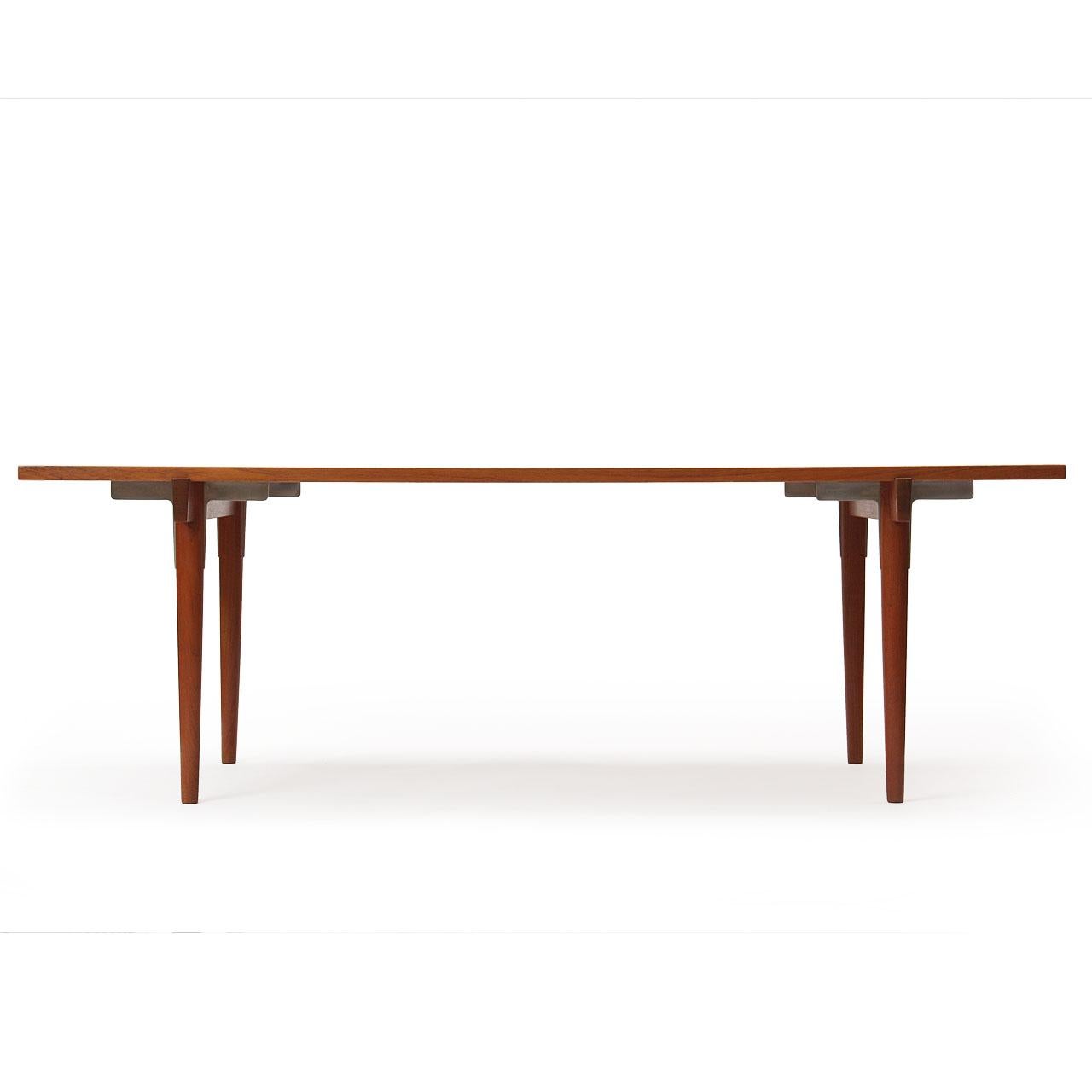 Scandinavian Modern 1960s Danish Solid Teak Table / Desk by Hans Wegner for Johannes Hansen For Sale