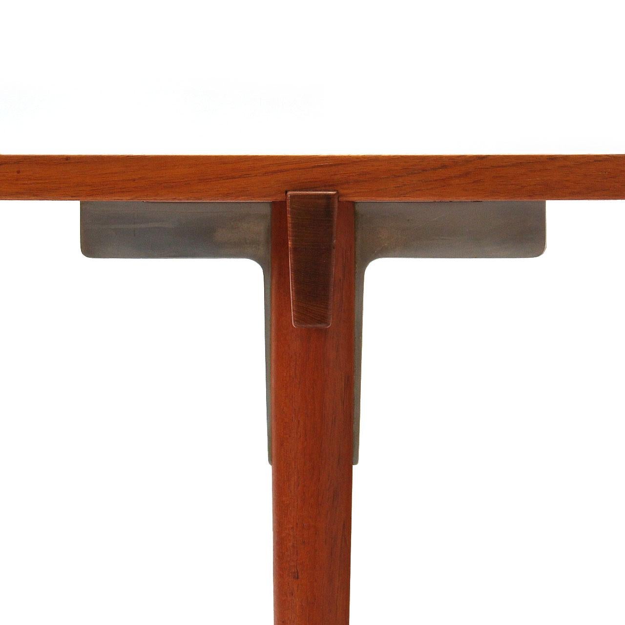 1960s Danish Solid Teak Table / Desk by Hans Wegner for Johannes Hansen For Sale 1