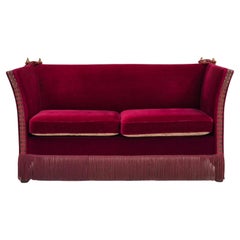 Vintage 1960s, Danish "Spanish" sofa, original condition, furniture velour, ash wood.