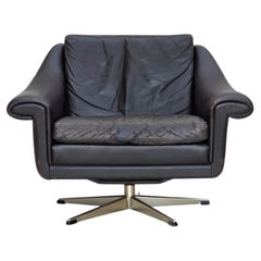 1960s, Danish swivel armchair by Aage Christensen, leather.