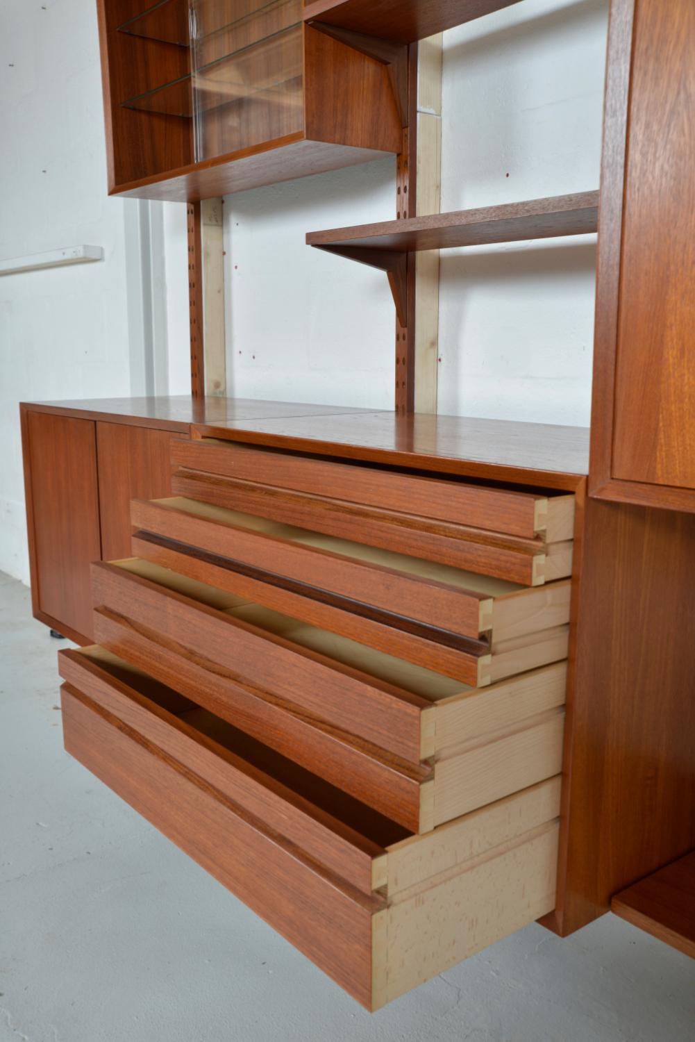 1960s Danish Teak 3-Bay Cado Wall Unit Modular Shelving System by Paul Cadovius 4