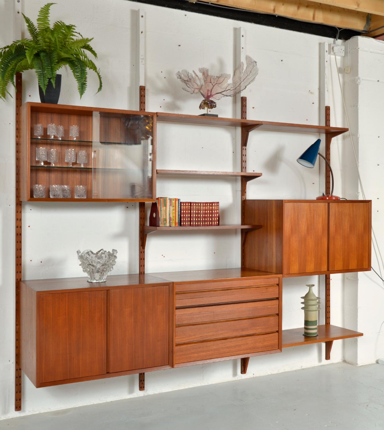 20th Century 1960s Danish Teak 3-Bay Cado Wall Unit Modular Shelving System by Paul Cadovius