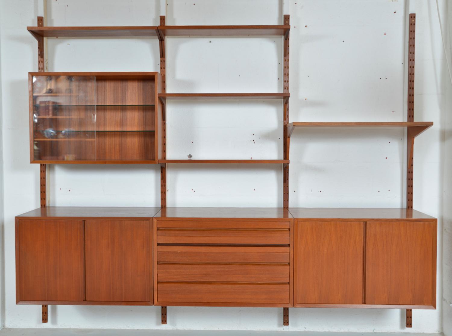 1960s Danish Teak 3-Bay Cado Wall Unit Modular Shelving System by Paul Cadovius 2
