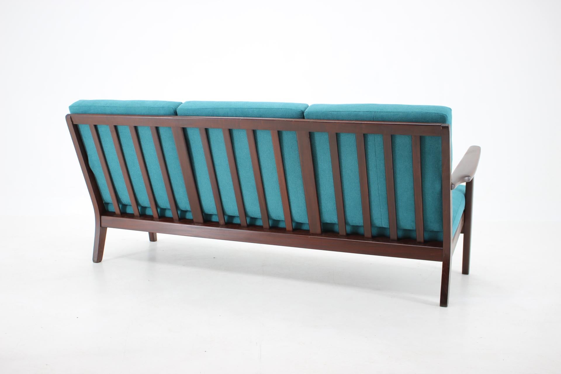 Mid-Century Modern 1960s Danish Teak 3-Seat Sofa