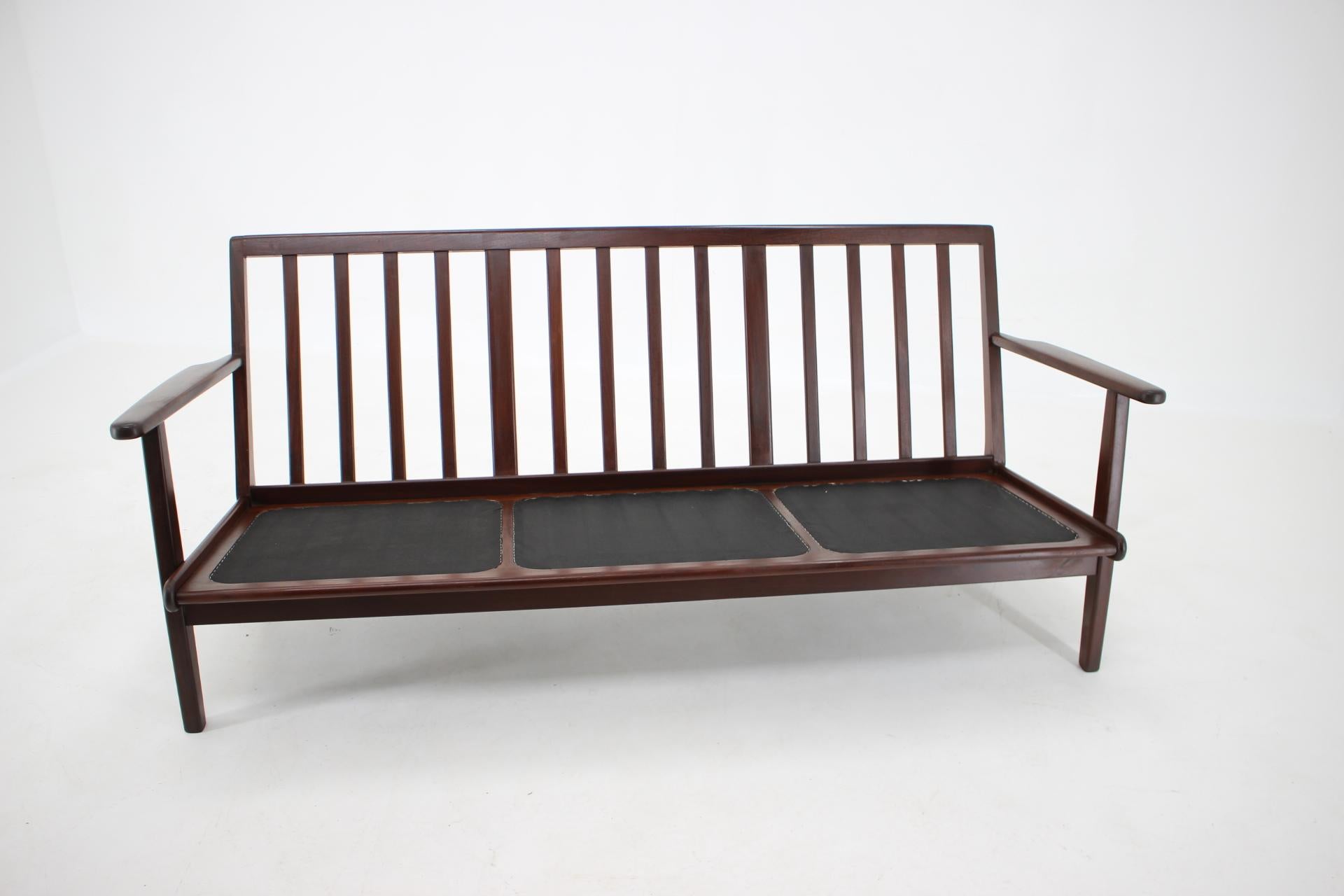 Fabric 1960s Danish Teak 3-Seat Sofa