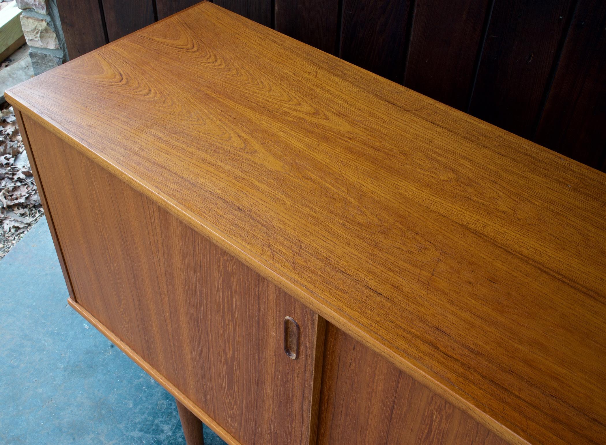 1960s Mid-Century Danish Teak 3-Door Credenza Scandinavian Farmhouse CabinModern 2