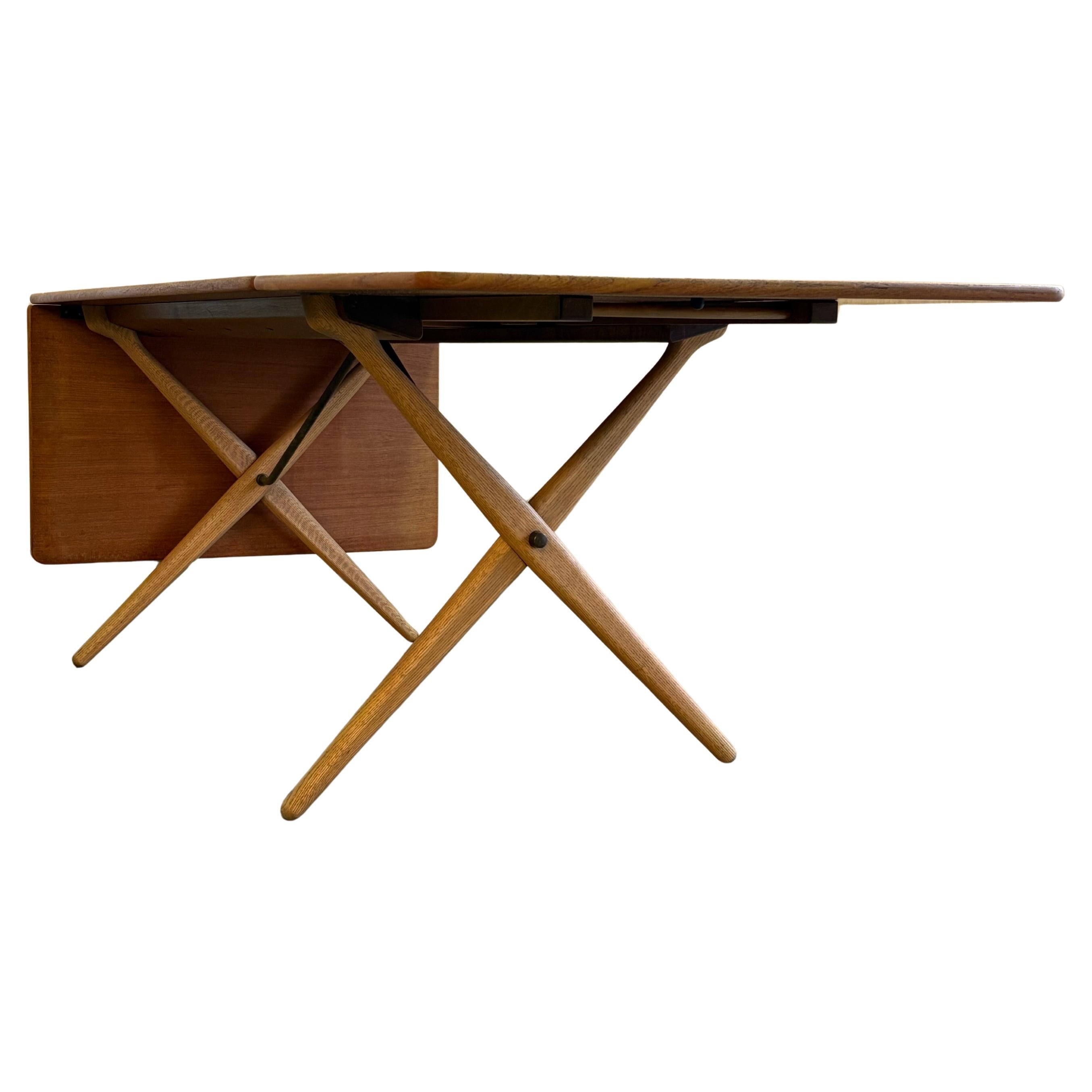 1960s Danish Teak and Oak AT-309 Dining Table by Hans Wegner for Andreas Tuck
