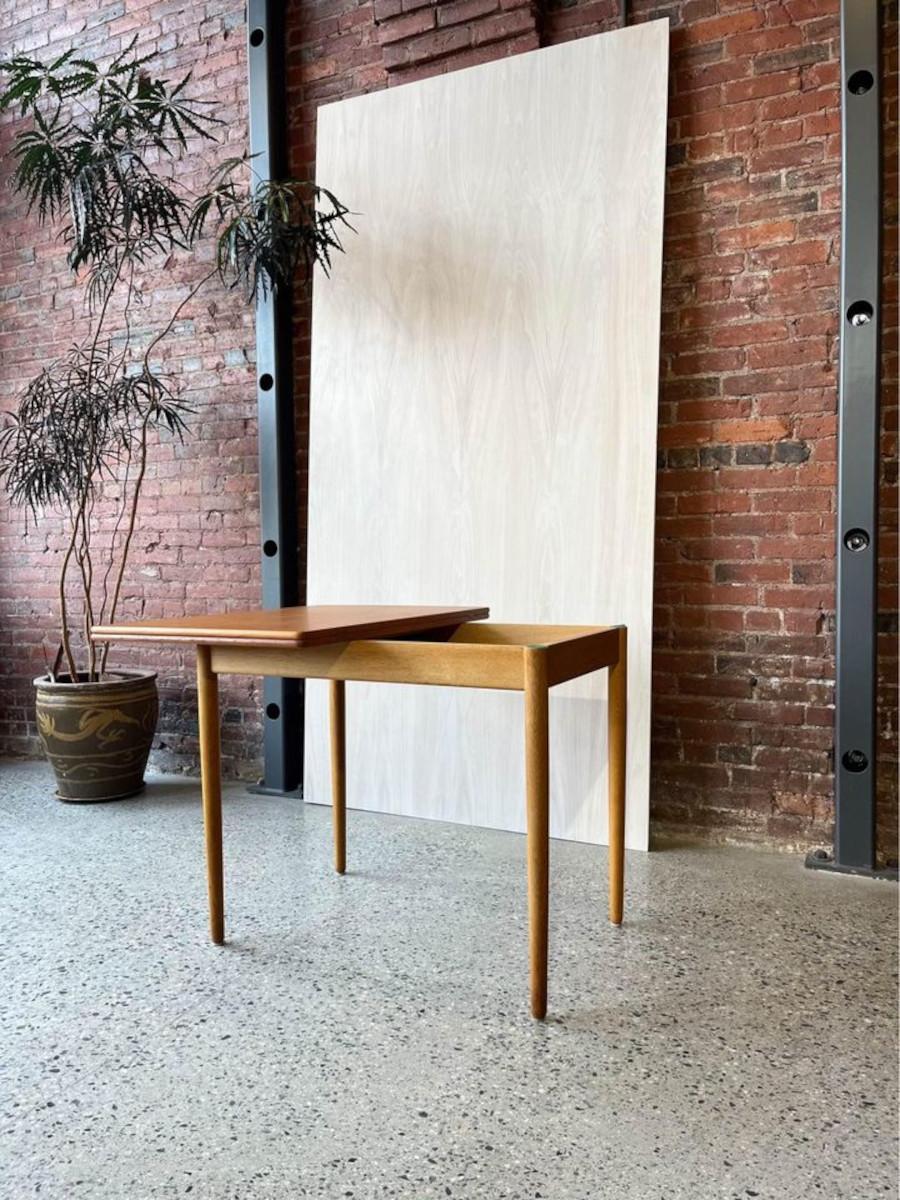 1960s Danish Teak and Oak Dining Table Desk by Hans Wegner In Excellent Condition In Victoria, BC