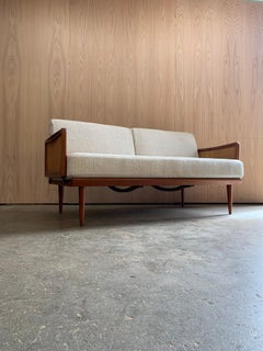 Dänisches FD451 Sofa-Tagesbett aus Teakholz und Rattan von Peter Hvidt, 1960er Jahre