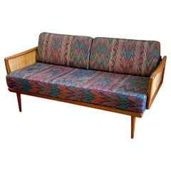 1960s Danish Teak and Rattan FD451 Sofa  Day Bed by Peter Hvidt